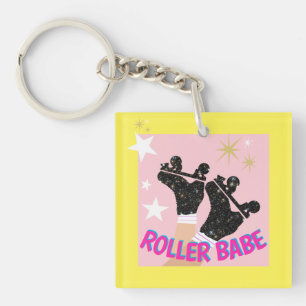 Modern Roller Babe Skater Derby Skating Gift Sleutelhanger