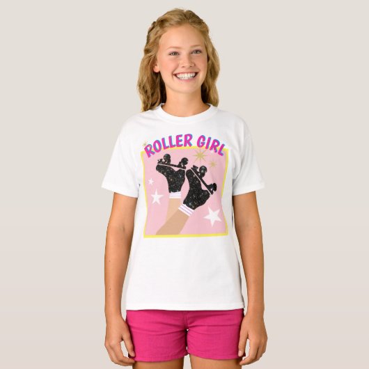 Modern Roller Girl Skater Derby Skating Gift T-shirt (Voorkant volledig)