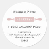 Modern Rolling Pin Bakery Business Ronde Sticker (Voorkant)