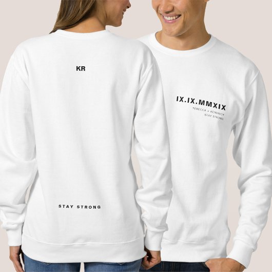 Modern Roman Numeras Jubileum Monogram Couple Trui