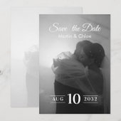 Modern Romantic Black and White Photo Wedding  Kaart (Voorkant / Achterkant)