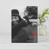 Modern Romantic Black and White Wedding Heart Save The Date (Staand voorkant)