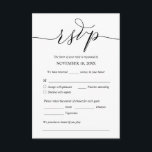Modern Romantic, Black, Wedding Dinner RSVP Informatiekaartje<br><div class="desc">Dit is de prachtige Kaart Modern,  Calligrafie,  Romantic RSVP (Replage) Enclosure,  in Black font,  waar u de kleur kunt bewerken,  wijzigen en formatteren volgens uw ontwerpvereisten,  met maaltijdopties,  gereserveerde zitplaatsen,  nummerweergave en optie voor het aanvragen van nummers. #TeeshaDerrick</div>