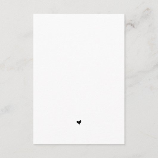 Modern Romantic, Black, Wedding Dinner RSVP Informatiekaartje (Achterkant)