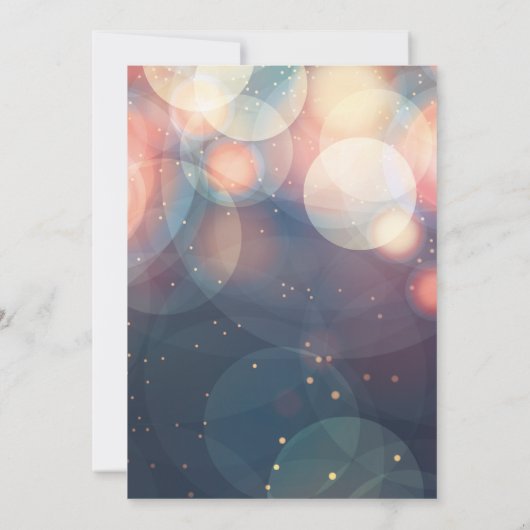 Modern Romantic Bokeh Lights Birthday Dinner Party Kaart (Achterkant)