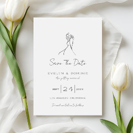 Modern Romantic Bride and Groom Wedding Save The Date