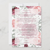 Modern Romantic Classic Floral Pink Shades Photo Save The Date (Achterkant)