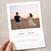 Modern Romantic Elegant Photo Wedding Invitation Kaart