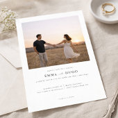 Modern Romantic Elegant Photo Wedding Invitation Kaart