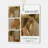Modern Romantic Engagement Photo Keepsake Keramisch Ornament (Links)