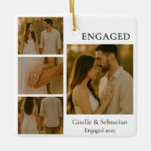 Modern Romantic Engagement Photo Keepsake Keramisch Ornament (Voorkant)