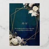 Modern Romantic Floral Gold Wreath Wedding Folie Uitnodiging (Achterkant)