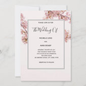 Modern Romantic Floral Wedding Invitation Kaart (Voorkant)