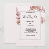 Modern Romantic Floral Wedding Invitation Kaart (Voorkant / Achterkant)