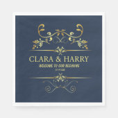 Modern romantic gold calligraphy wedding servet (Voorkant)