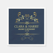 Modern romantic gold calligraphy wedding  servet (Voorkant)