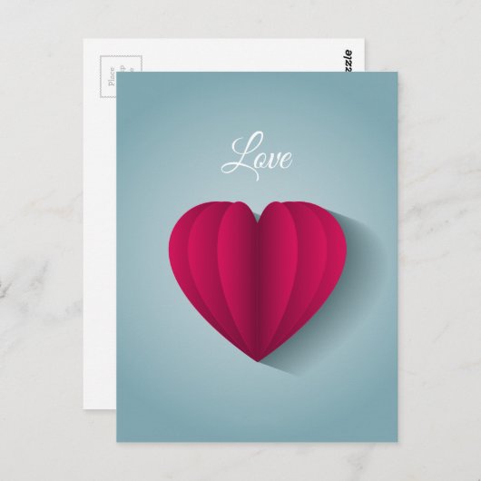 Modern Romantic Heart Love Briefkaart (Voorkant / Achterkant)
