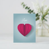 Modern Romantic Heart Love Briefkaart (Staand voorkant)