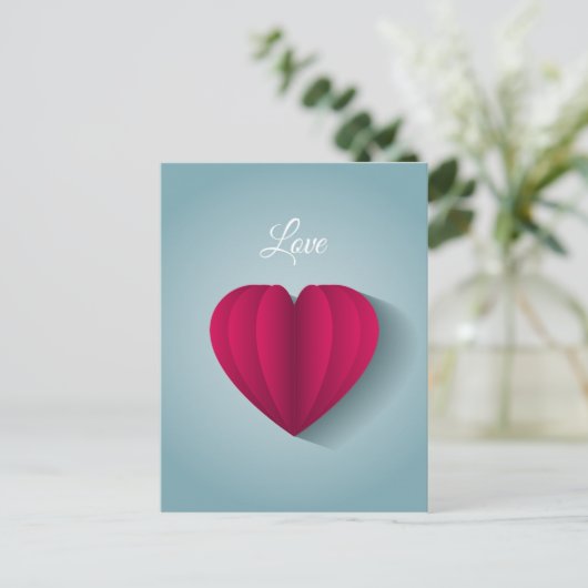 Modern Romantic Heart Love Briefkaart (Staand voorkant)