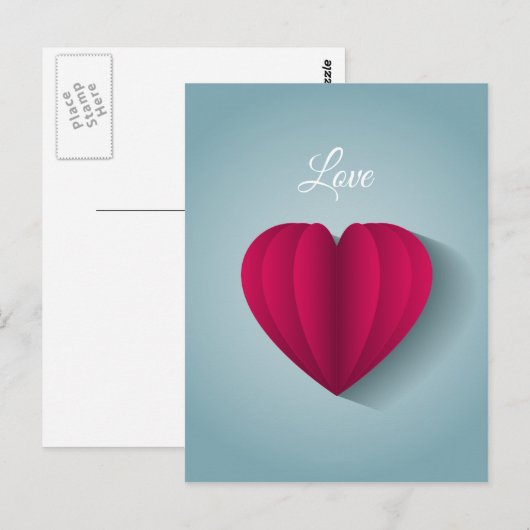Modern Romantic Heart Love Briefkaart (Voorkant / Achterkant)