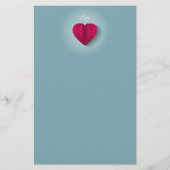 Modern Romantic Heart Love Briefpapier (Voorkant)