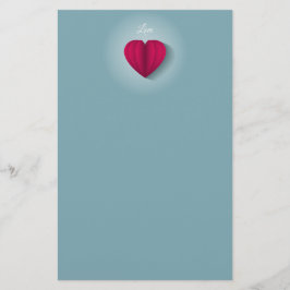 Modern Romantic Heart Love Briefpapier