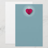 Modern Romantic Heart Love Briefpapier (Voorkant / Achterkant)