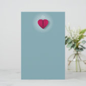 Modern Romantic Heart Love Briefpapier (Staand voorkant)