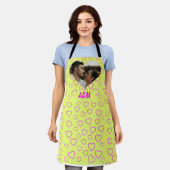 Modern Romantic Heart Shape Couple Foto Schort (Gedragen)
