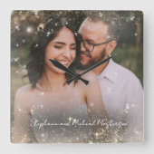 Modern Romantic Love Keepsake Trust Magic Wedding  Vierkante Klok (Voorkant)