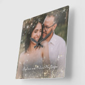 Modern Romantic Love Keepsake Trust Magic Wedding  Vierkante Klok (Hoek)