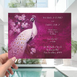 Modern Romantic Magenta en White Peacock Wedding Kaart<br><div class="desc">Laat je trouwuitnodiging een uiting zijn van stijl, klasse en levendigheid met de Shy Shy Panda magenta en de uitnodiging voor een witte pauw bruiloft. Met een prachtig magenta en wit kleurenpalet, een gedetailleerde illustratie van de pauw en een moderne, hedendaagse blik, zullen uw gasten gefascineerd worden door deze stijlvolle...</div>