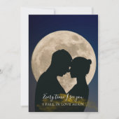 Modern Romantic Moon Couple Silhouette Save The Date (Voorkant)