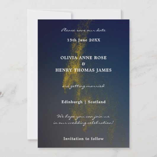 Modern Romantic Moon Couple Silhouette Save The Date (Achterkant)