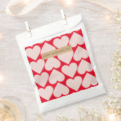 Modern Romantic Red & Roze Hearts Patroon Bedankzakje (Geknipt)