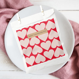 Modern Romantic Red & Roze Hearts Patroon Bedankzakje