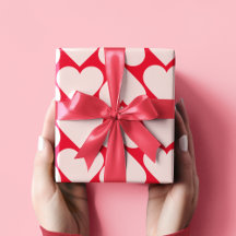 Modern Romantic Red & Roze Hearts Patroon