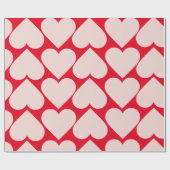 Modern Romantic Red & Roze Hearts Patroon Cadeaupapier (Vlak)