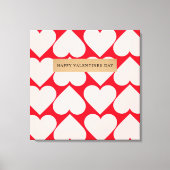 Modern Romantic Red & Roze Hearts Patroon Canvas Afdruk (Voorkant)
