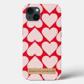 Modern Romantic Red & Roze Hearts Patroon Case-Mate iPhone Case (Achterkant)