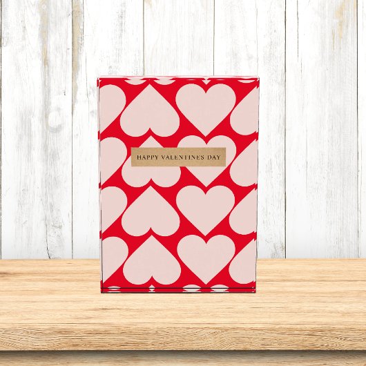 Modern Romantic Red & Roze Hearts Patroon Fotoblokken