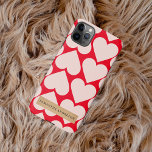 Modern Romantic Red & Roze Hearts Patroon iPhone 11Pro Max Hoesje<br><div class="desc">Modern Romantic Red & Roze Hearts Patroon</div>