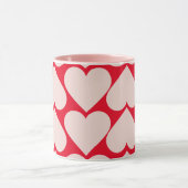 Modern Romantic Red & Roze Hearts Patroon Mok (Midden)