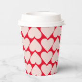 Modern Romantic Red & Roze Hearts Patroon Papieren Bekers (Achterkant)