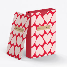 Modern Romantic Red & Roze Hearts Patroon Pokerkaarten