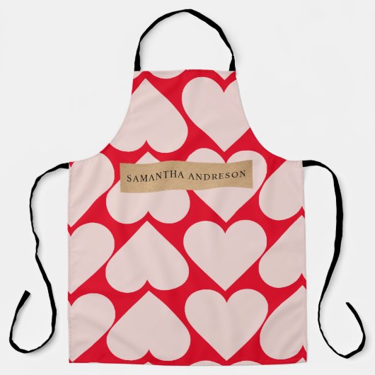 Modern Romantic Red & Roze Hearts Patroon Schort (Voorkant)