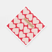 Modern Romantic Red & Roze Hearts Patroon Servet (Hoek)