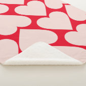 Modern Romantic Red & Roze Hearts Patroon Sherpa Deken (3/4)
