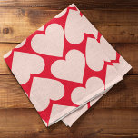 Modern Romantic Red & Roze Hearts Patroon Theedoek<br><div class="desc">Modern Romantic Red & Roze Hearts Patroon</div>