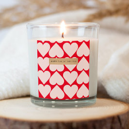 Modern Romantic Red & Roze Hearts Patroon Vierkante Sticker